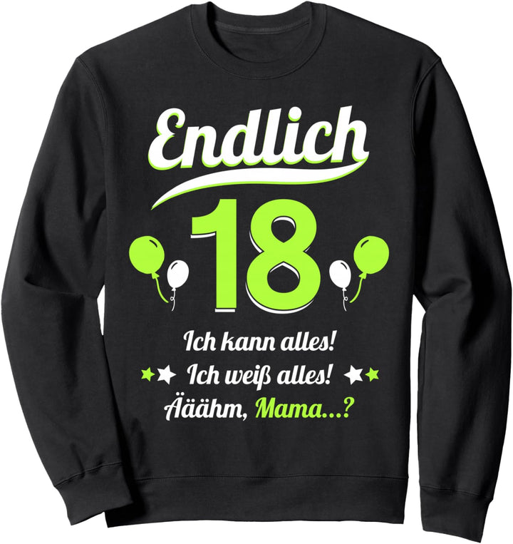 18. Geburtstag Junge Mädchen 18 Jahre 2006 Lustig Geschenk Sweatshirt
