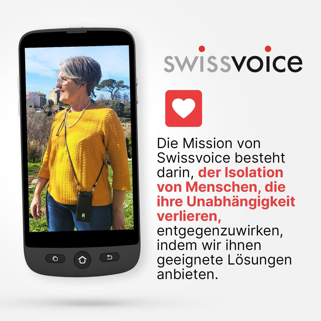 swissvoice - Smartphone S510-M + Magnetisches Ladekabel + Schutzhülle mit Kartenfach - Einfach zu be