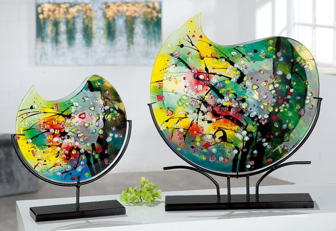 GILDE GLAS art Deko Vase, Mehrfarbig, Höhe 37 cm, 39297
