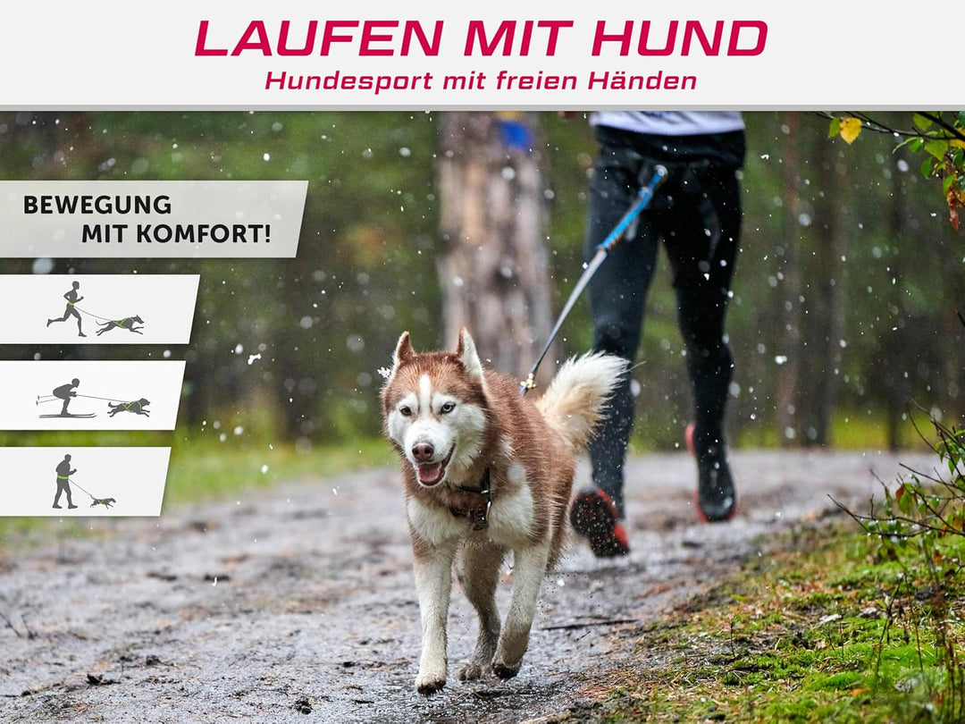 LASALINE Canicross Gürtel Bauchgurt für Hundeleine Dogtrekking Gürtel in Schwarz