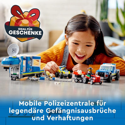 LEGO 60315 City Mobile Polizei-Einsatzzentrale Spielzeug mit Polizeiauto für Jungen und Mädchen, mit