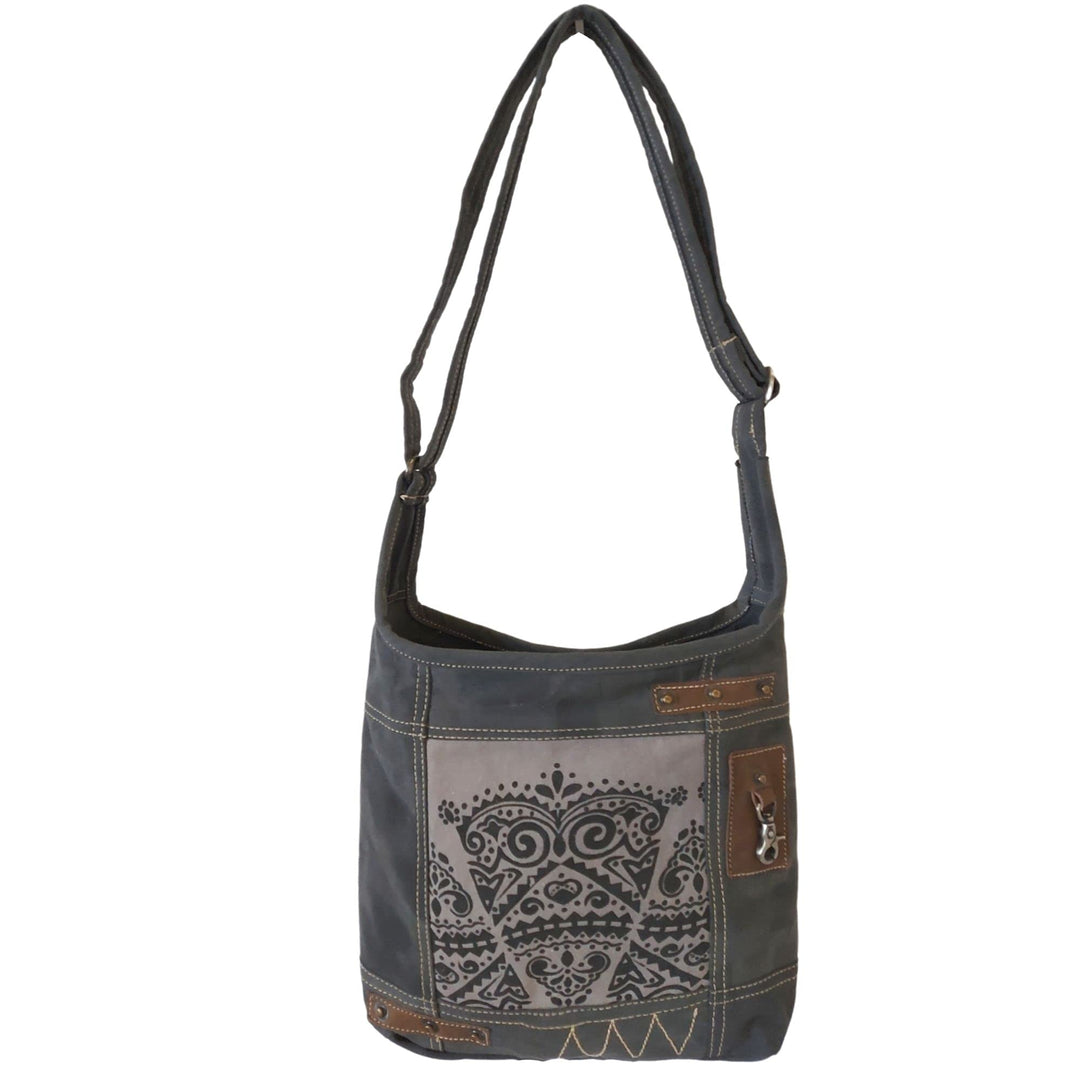 Sunsa Damen Umhängetasche. Vintage Hobo Tasche. Canvas/Segeltuch Schultertasche mit Retro Aufdruck.
