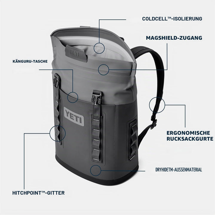YETI Hopper Kühltaschen Rucksack, Charcoal, M12, Charcoal