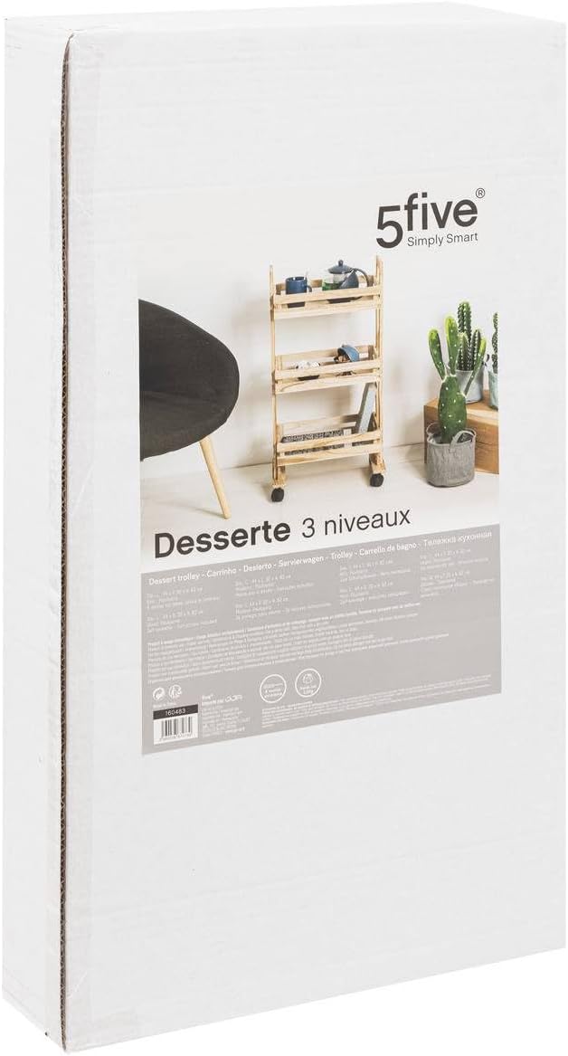 Servierwagen mit rollen 3 etagen aus holz cagette - 5 five simply smart cm Holz, cm Holz