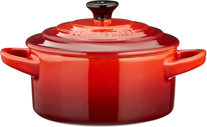 Le Creuset 4er-Set Mini Cocottes aus Steinzeug, je 200 ml, 10 x 5 cm, Feuer und Flamme (Gelb/Kirschr