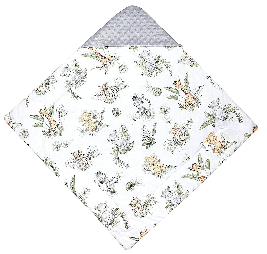 TupTam Baby Winter Einschlagdecke Babydecke 75x75cm für Autositz Babyschale Wattiert Minky Baumwolle