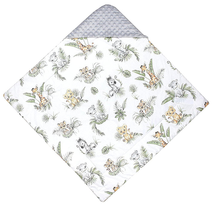TupTam Baby Winter Einschlagdecke Babydecke 75x75cm für Autositz Babyschale Wattiert Minky Baumwolle