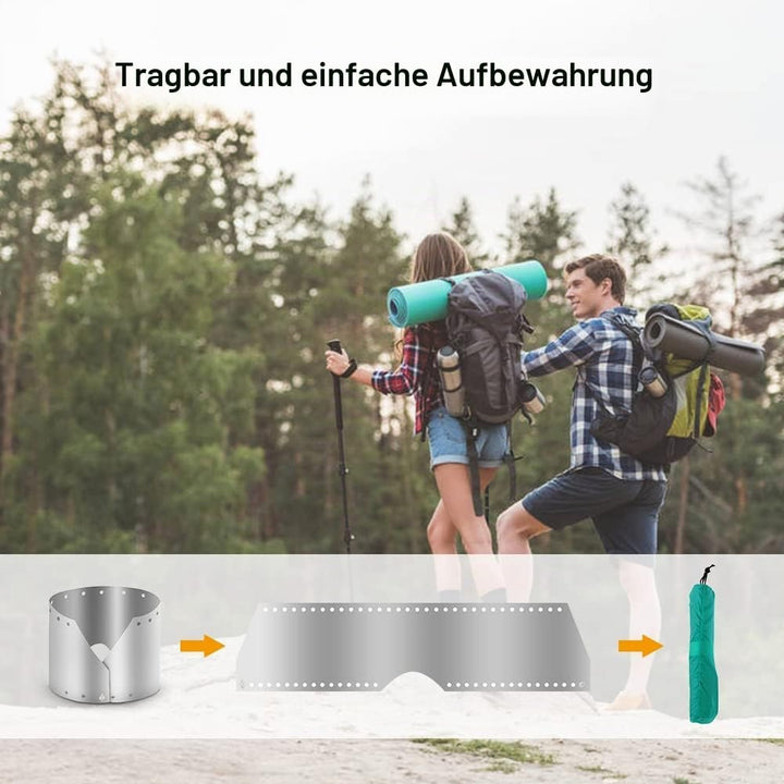 Lixada Ultraleichter Titan Outdoor Campingkocher Windschutz Regenschirm Winddichte Platte 18cm