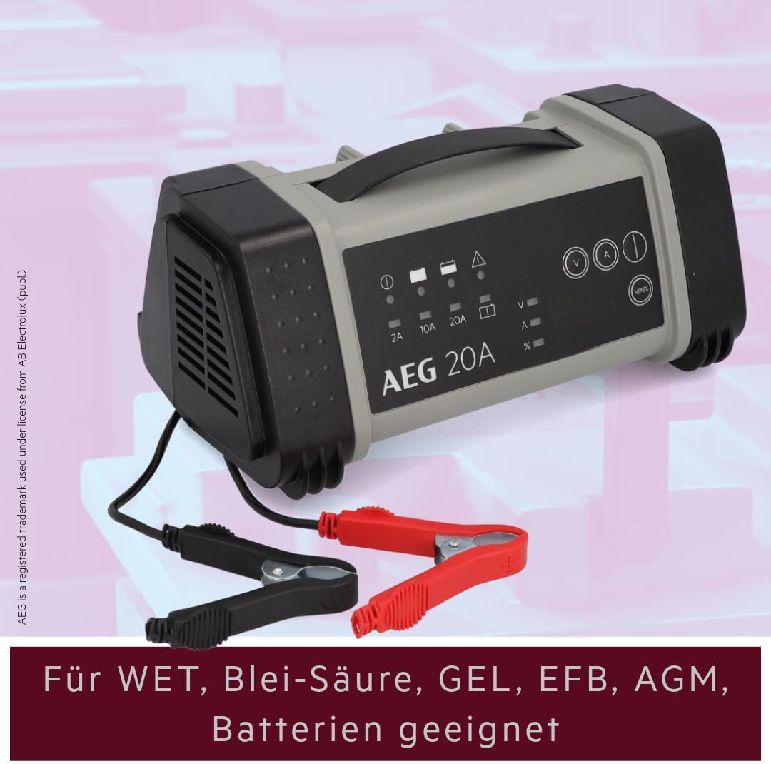 AEG 97025 Mikroprozessor Batterie Ladegerät LT 20 Ampere für 12/24 V, 9-stufig, Power-Supply, automa
