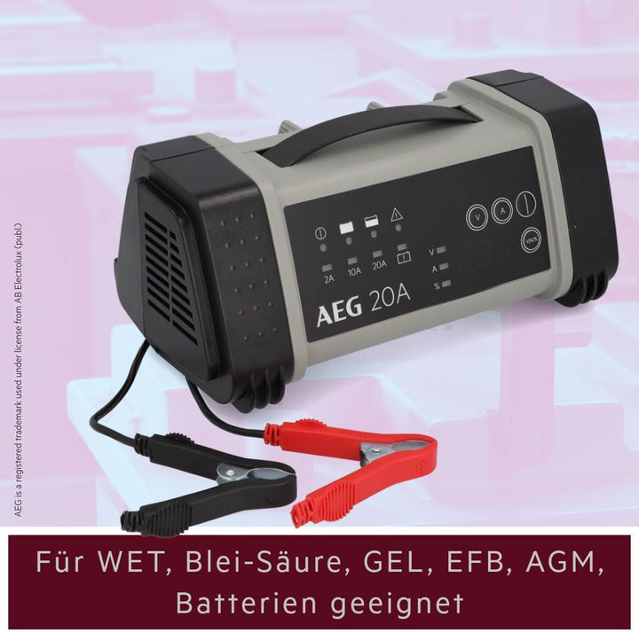 AEG 97025 Mikroprozessor Batterie Ladegerät LT 20 Ampere für 12/24 V, 9-stufig, Power-Supply, automa
