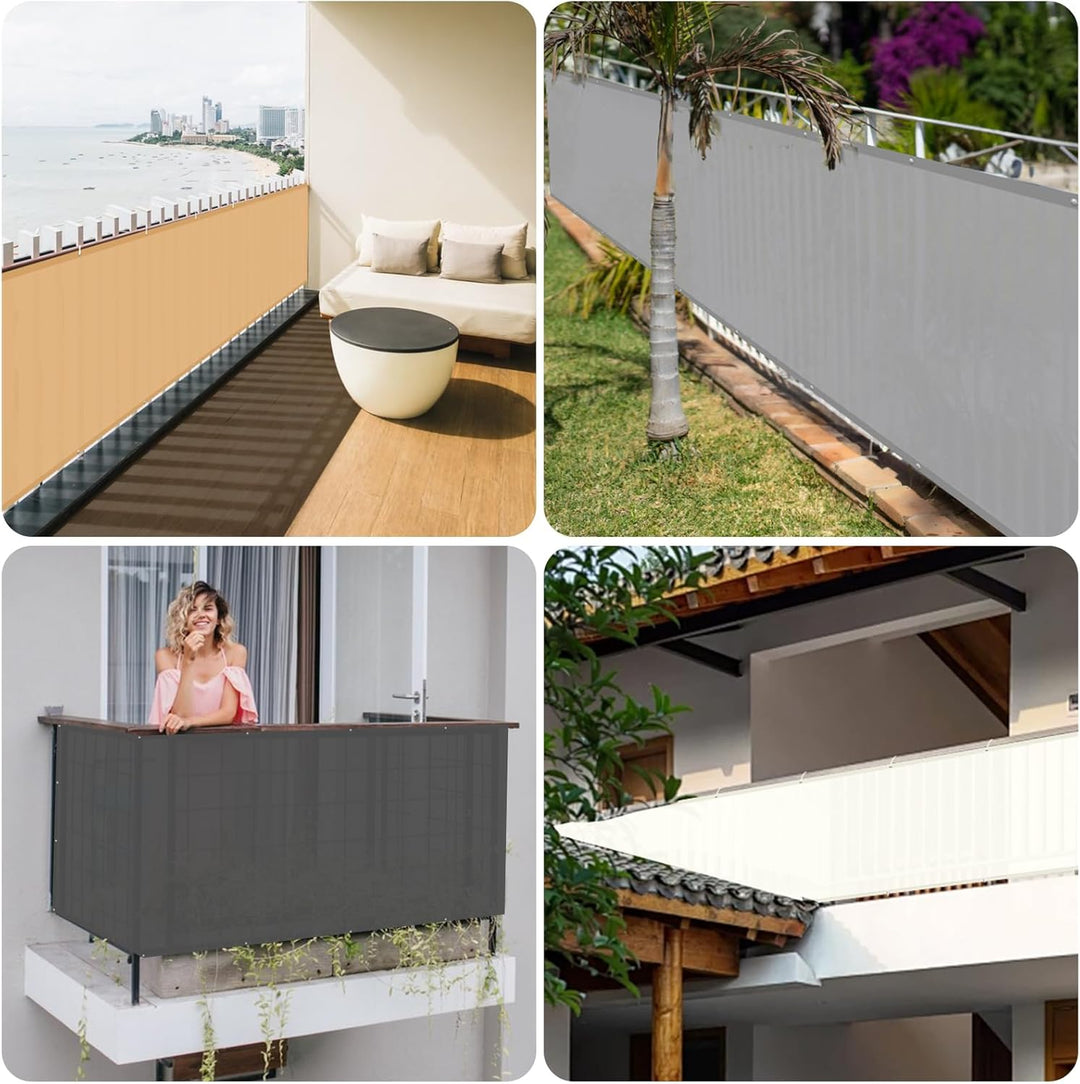 Sunnylaxx Balkon Sichtschutz Balkonabdeckung 90x800 cm Windschutz Blickdichte Balkonumspannung,Balko