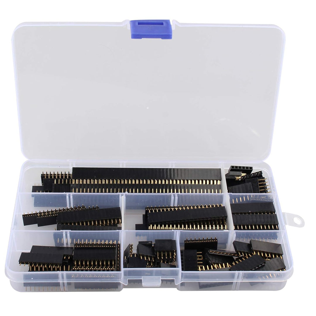 HALJIA 120 x 2,54 mm gerade einreihige stapelbare Buchsenleiste, Leiterplattenplatte, weibliche Stif