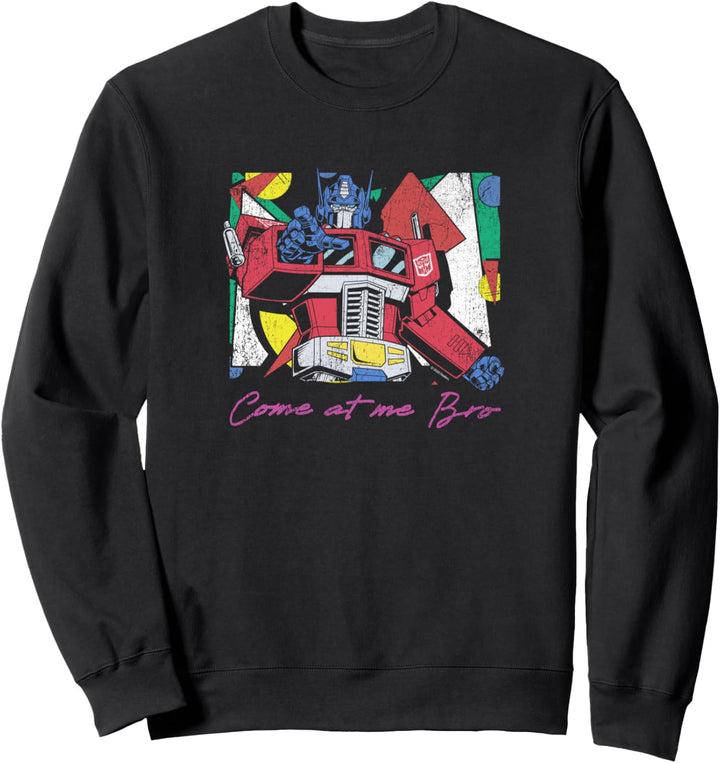 Transformers Optimus Prime Retro Fine Art Cubist Portrait Sweatshirt