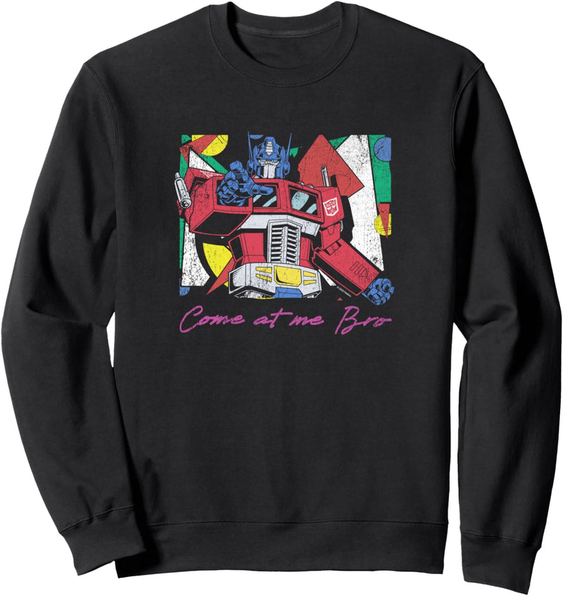 Transformers Optimus Prime Retro Fine Art Cubist Portrait Sweatshirt