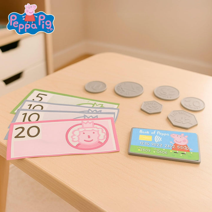 ColorBaby Peppa Pig Registrierkasse, Spielzeug, inklusive Zubehör, Banknoten, Münzen und Karten, Spi