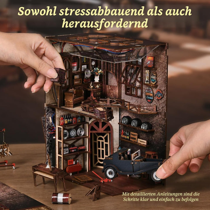 Book Nook Kit, DIY Miniatur Haus Puppenhaus Bausatz Bücherregal Deko für Jugendliche und Erwachsene（