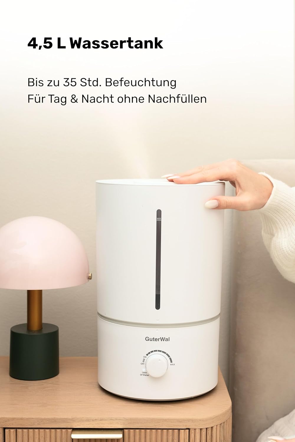 L4 Luftbefeuchter – 4,5L Wassertank, bis zu 35h Laufzeit, flüsterleise