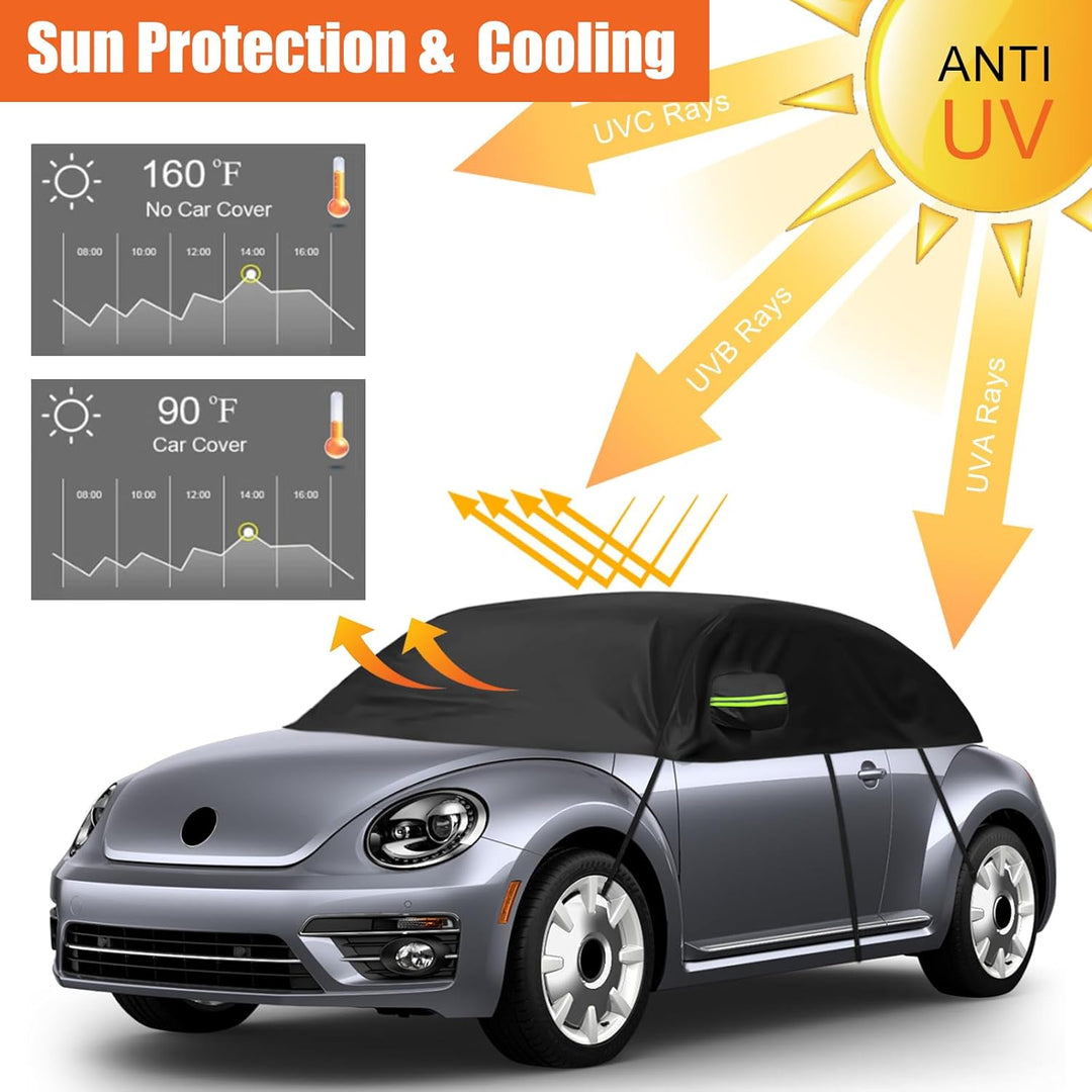 Autoabdeckung Wasserdicht Ersatz für VW Beetle 1998-2019, Sonnenfest Hälfte Autoabdeckung, Halbgarag