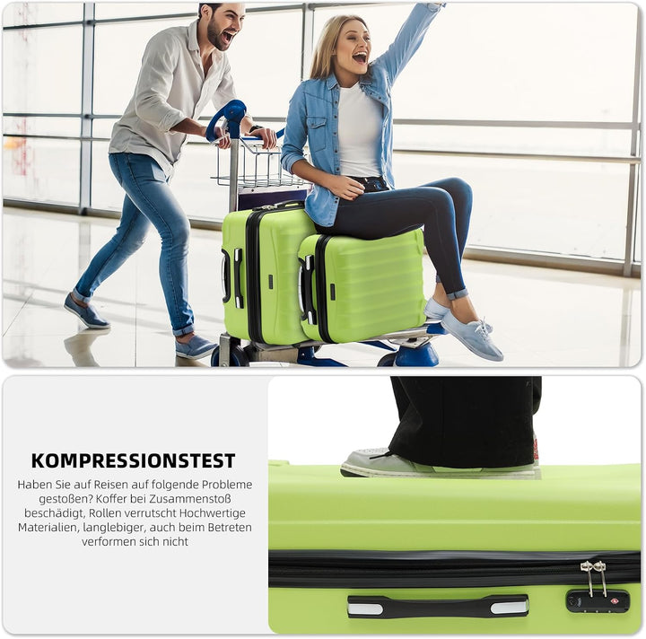 BEIBYE Reisekoffer Set 2080 – Trolley Koffer XL L M – TSA-Schloss, Zwillingsrollen, Hartschale, Hand