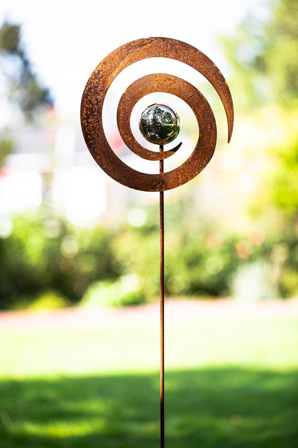 Bornhöft Gartenstecker Blume Metall Gartendeko Rost Edelrost rostiger Beetstecker 110cm Deko Rostfig