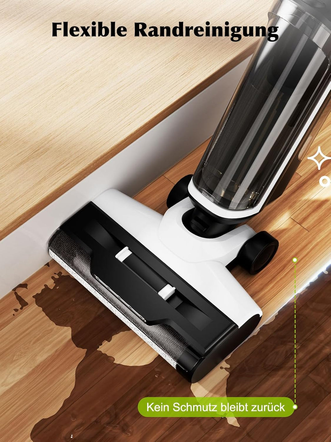 Nass Trockensauger Akku, 20.000 Pa kabelloser All-in-One Staubsauger mit wischfunktion, Sprachausgab