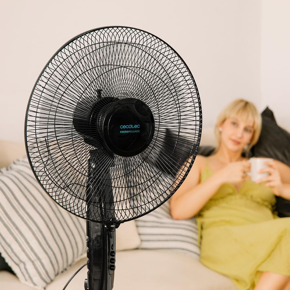 Cecotec Standventilator EnergySilence 515 MaxFlow Black, 45W, Durchmesser von 16", 5 Blätter, 1h Tim