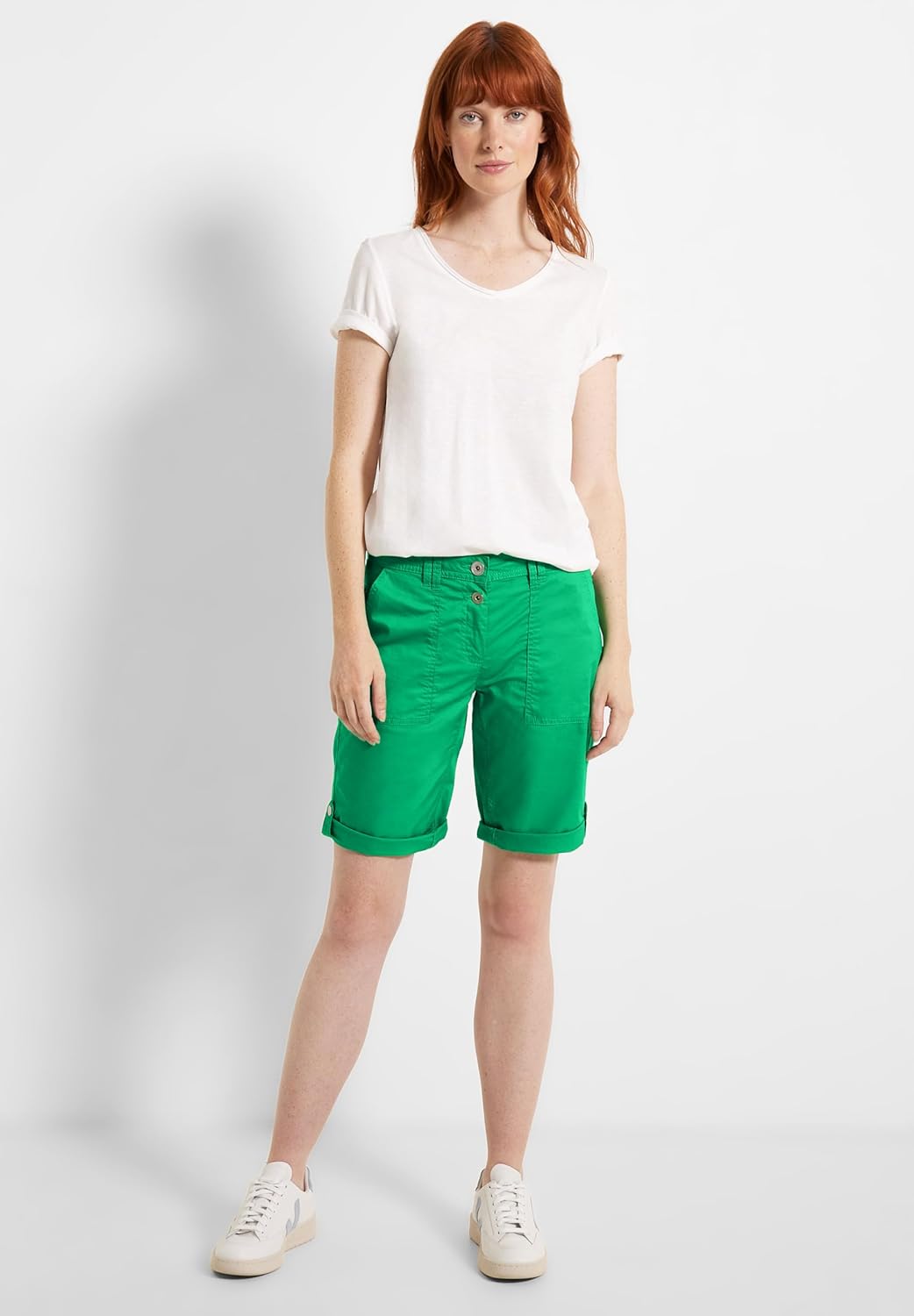 Cecil Damen Baumwollshorts 34W Fresh Green, 34W Fresh Green