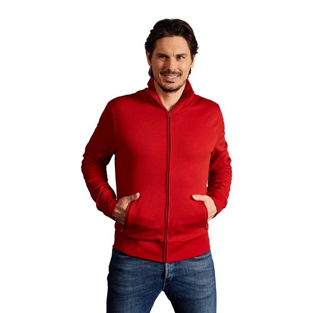 Stehkragen Zip Jacke Herren, Rot, S Fire Red S, Fire Red S