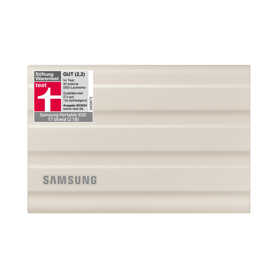 Samsung Portable SSD T7 Shield, 2 TB, USB 3.2 Gen.2, 1.050 MB/s Lesen, 1.000 MB/s Schreiben, Robuste
