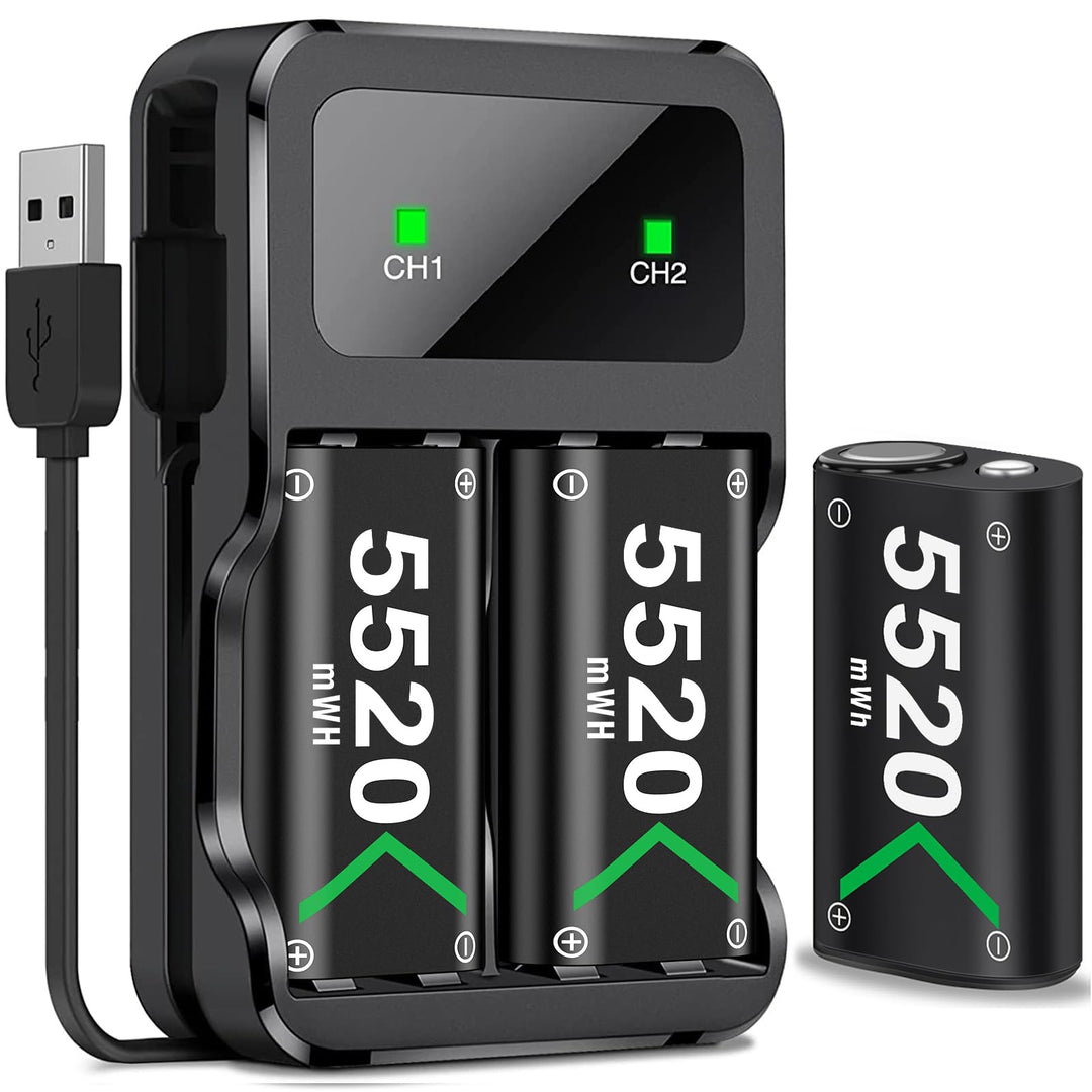 Wiederaufladbare Akku für Xbox Controller, 3x5520mWh Controller Akku für Xbox Series X/S/Xbox One/On