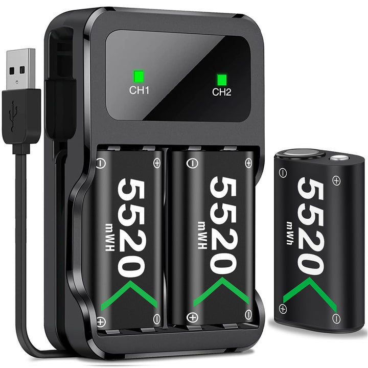 Wiederaufladbare Akku für Xbox Controller, 3x5520mWh Controller Akku für Xbox Series X/S/Xbox One/On