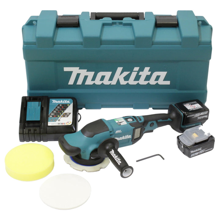 Makita DPO600TKX1 Exzenterpolierer, 1 Akku plus Ladegerät im Transportkoffer, Blau, 18 V / 5,0 Ah mi