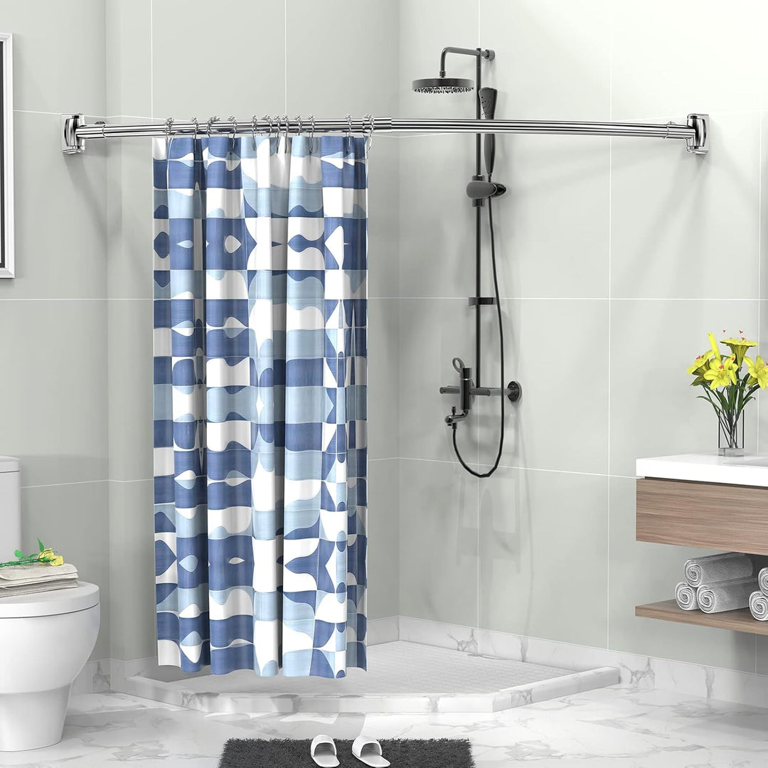 Misounda Duschvorhangstange Gebogene 110-180 cm Eckbadewanne Duschstange Edelstahl Ausziehbar Telesk