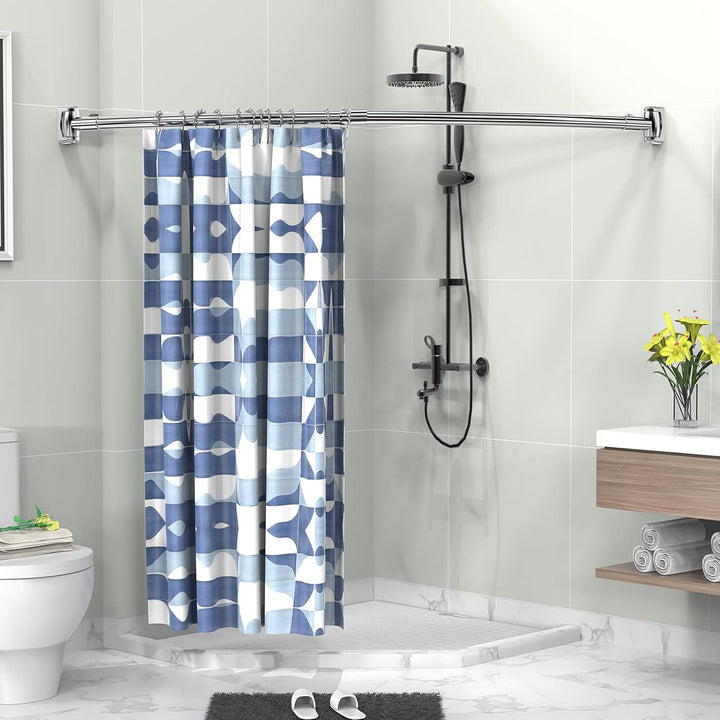 Misounda Duschvorhangstange Gebogene 110-180 cm Eckbadewanne Duschstange Edelstahl Ausziehbar Telesk
