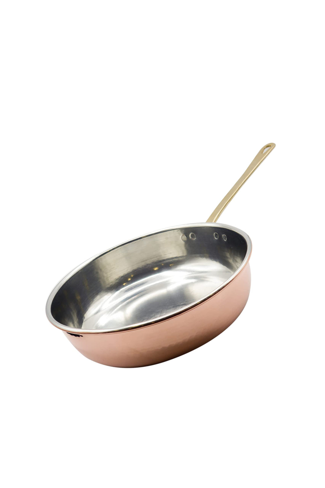 CREARTISTIC Bratpfanne aus reinem verzinntem Kupfer – 32 x 8 cm – 4,3 l – Dicke 1,2 mm – mit langem