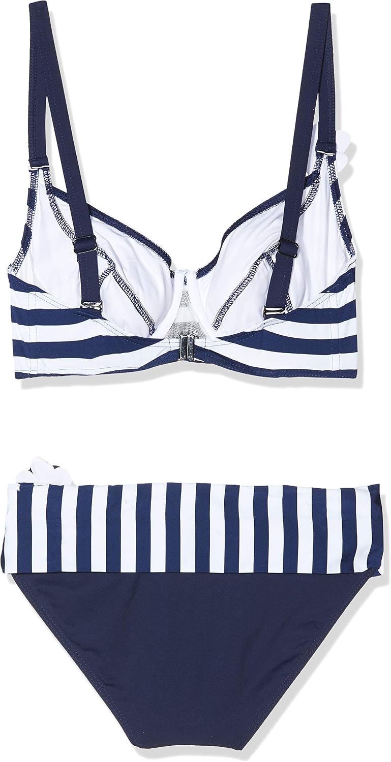 Haute pression Damen Bikini-Set Y8013 42 Blau (Rayé Marine), 42 Blau (Rayé Marine)