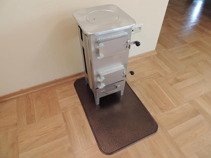 BBQrolling Ofen-Bodenblech, Kaminbodenplatte aus Altmessing, Funkenschutzplatte für Kaminofen (800x6