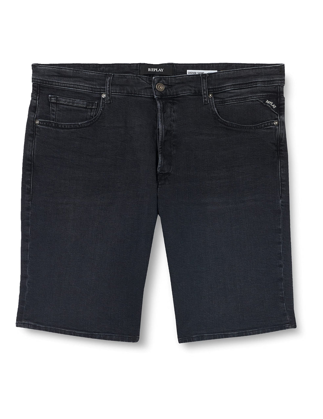 Replay Herren Jeans Shorts Grover Straight-Fit Bio 36W Dark Grey 097, 36W Dark Grey 097