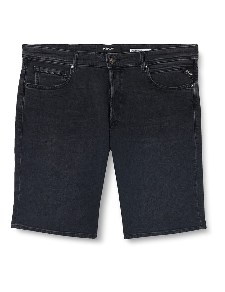 Replay Herren Jeans Shorts Grover Straight-Fit Bio 36W Dark Grey 097, 36W Dark Grey 097