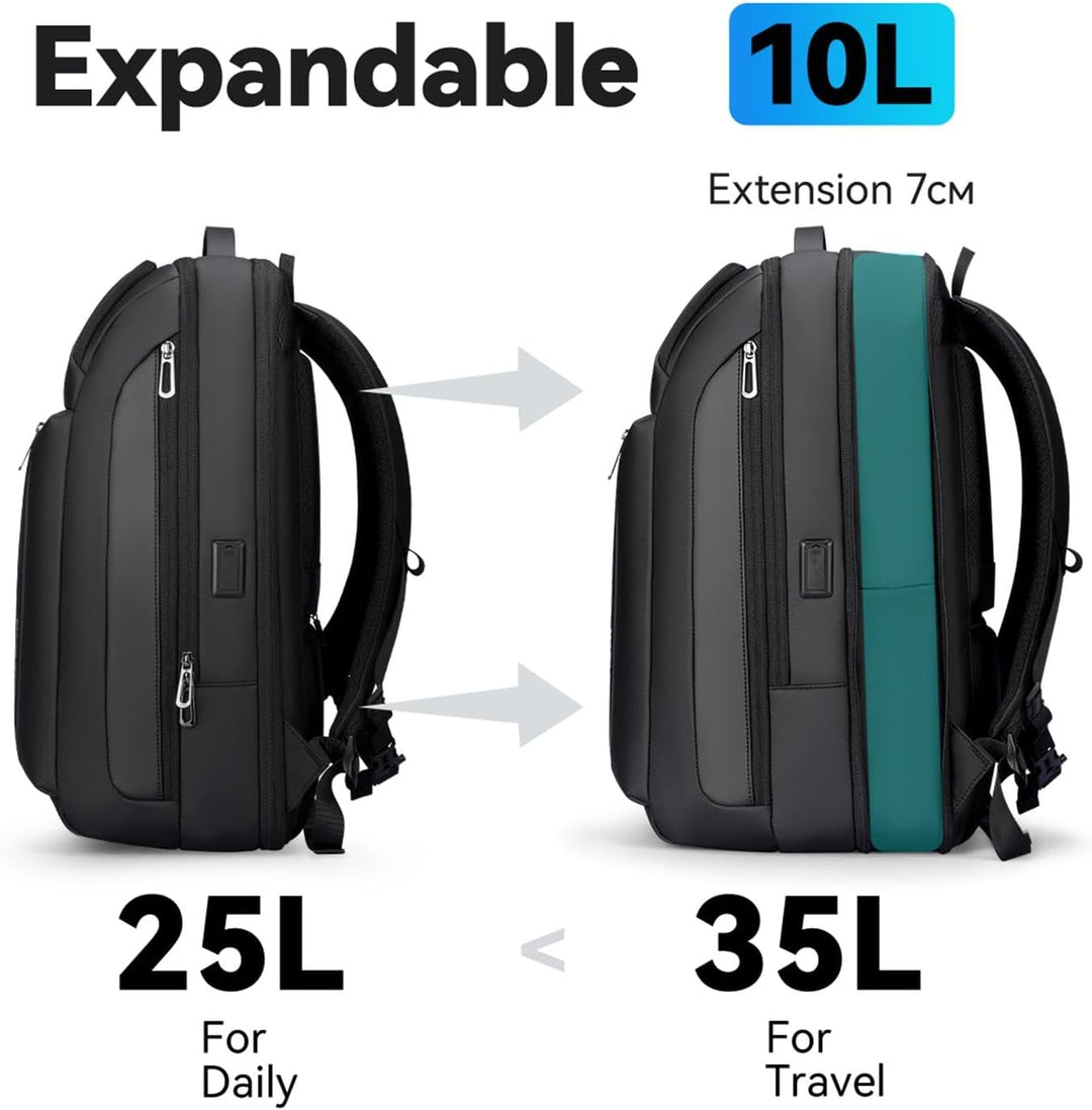 MARK RYDEN Erweiterbarer 25L-35L Grosse Kapazität Laptop Rucksack, Business Rucksack Herren für 15.6