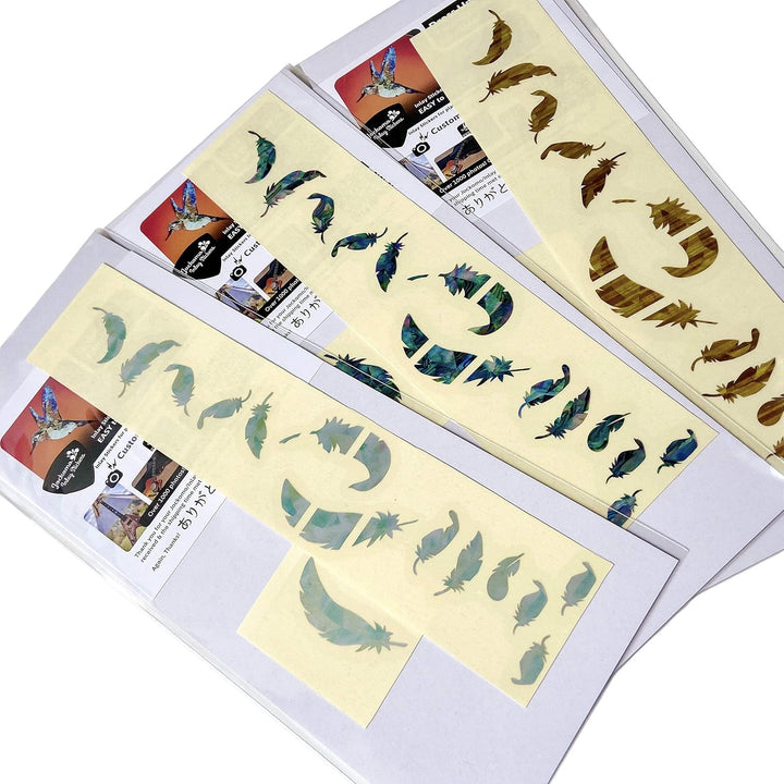 Flight Feathers - Inlay Sticker Griffbrett Position Marker für Gitarren - Abalone-Mix, Abalone-Mix
