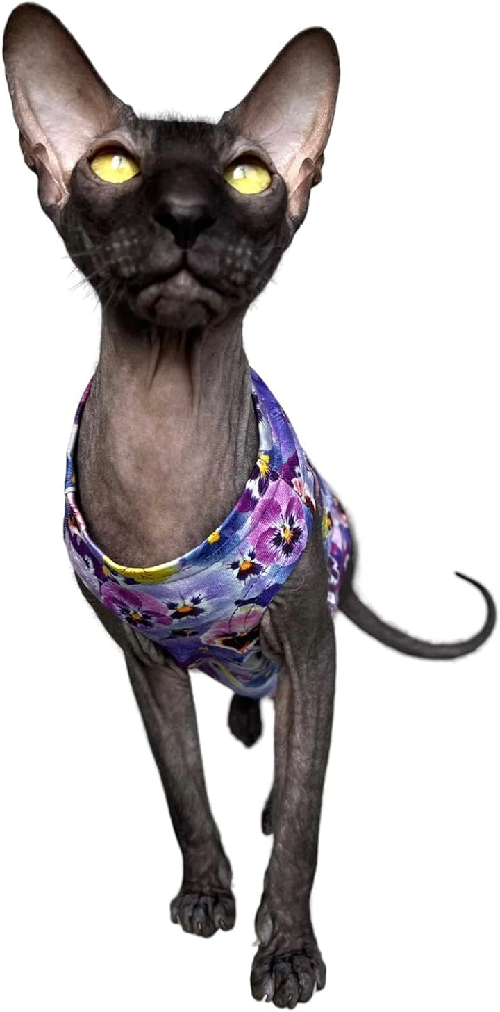 Kotomoda Katzen Kleidung Baumwolle Tank Stiefmьtterchen Sphynx Katzen (XS), XS