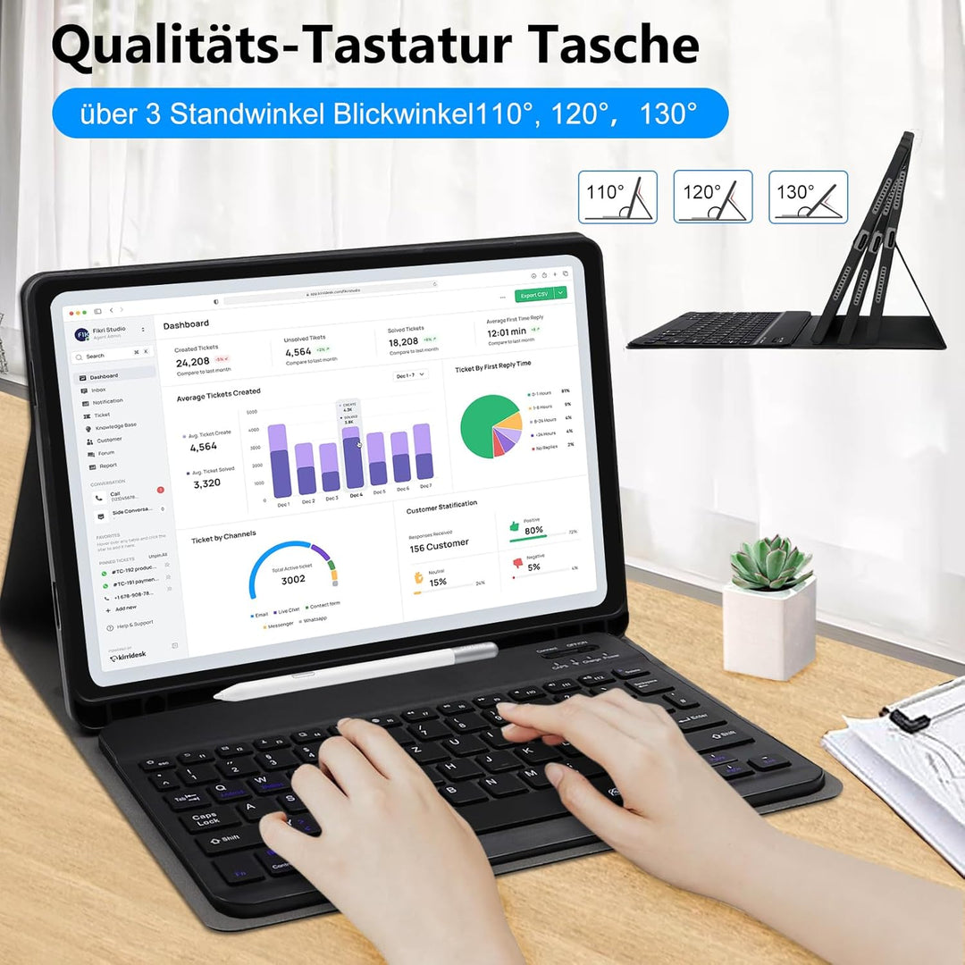 Tastatur Hülle für Samsung Galaxy Tab A11+ Plus 11 Zoll 2025 / Tab A9+ Plus 11 Zoll 2023 Tablet, Mag