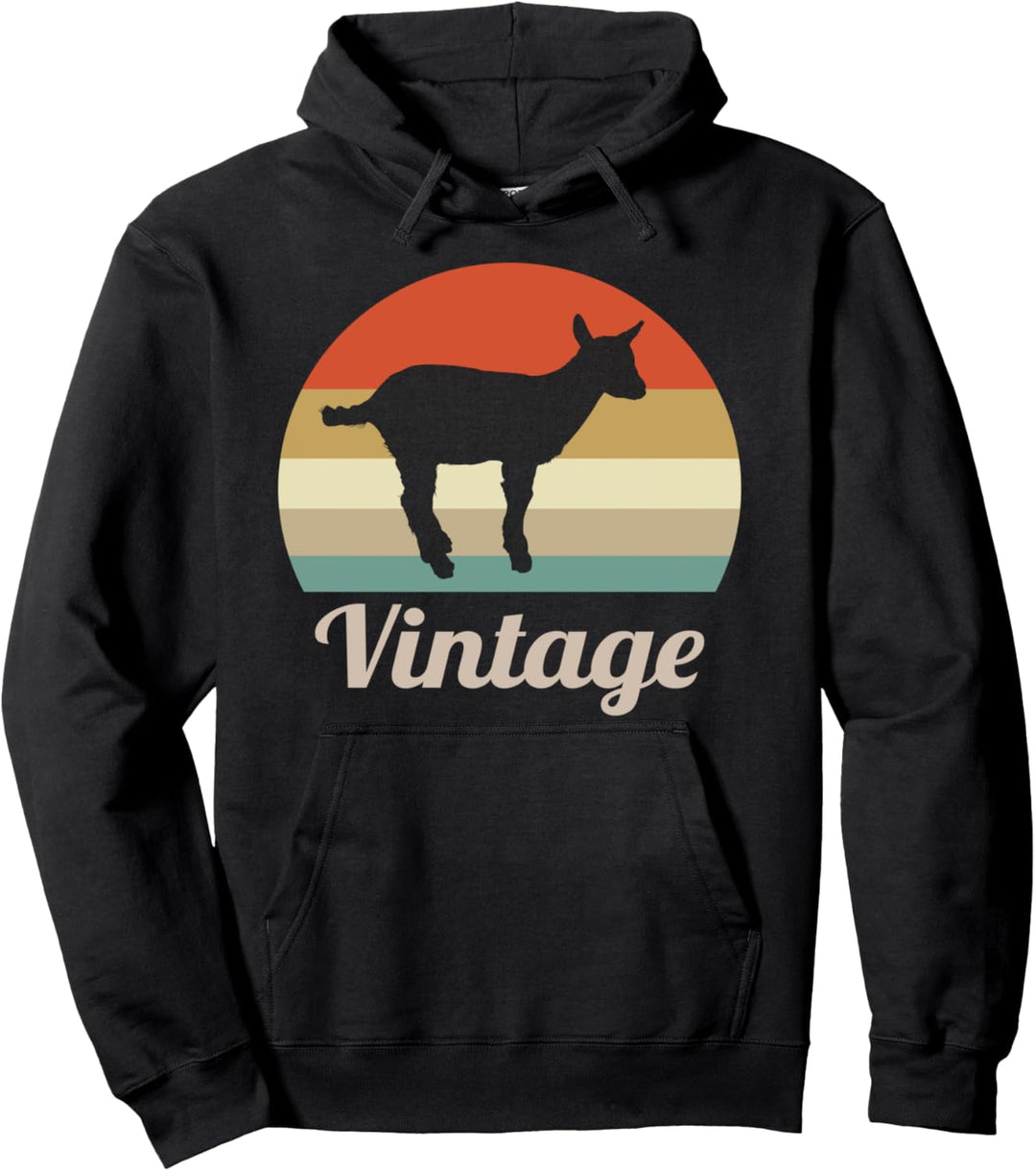 Ziege Hausziege Ziegenbock Ziegenzucht Vintage Retro Style Pullover Hoodie