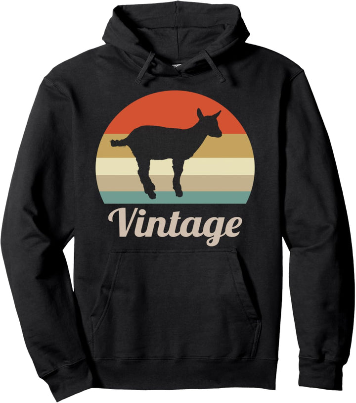 Ziege Hausziege Ziegenbock Ziegenzucht Vintage Retro Style Pullover Hoodie