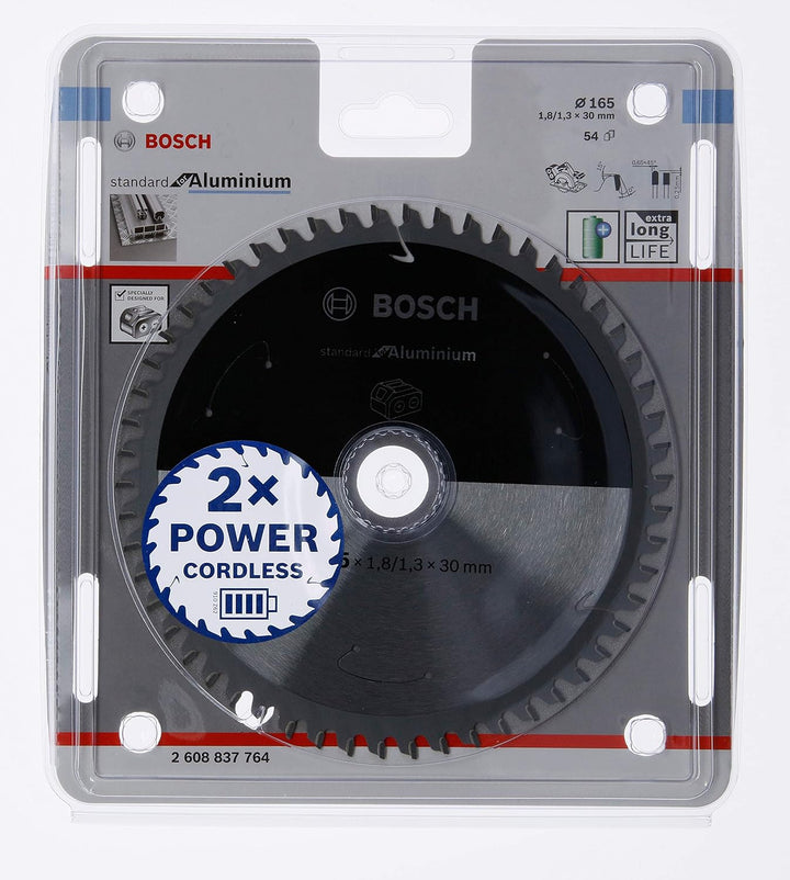 Bosch Accessories 1x Kreissägeblatt Standard for Aluminium (Aluminium, Sägeblatt Ø 165 x 30 x 1,8 mm