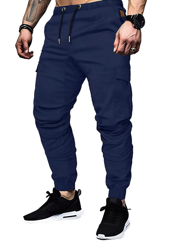 Cargohose Herren Chino Hose mit 6 Taschen Cargo Hose Stretch Jogginghose für Männer mit Bundgummi El
