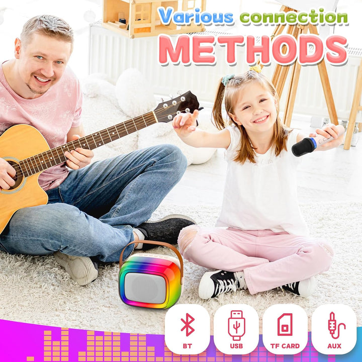 GUYUCOM Karaoke Machine mit 1 Kabellose Mini Mikrofon für Kinder und Erwachsene, Tragbaren Bluetooth