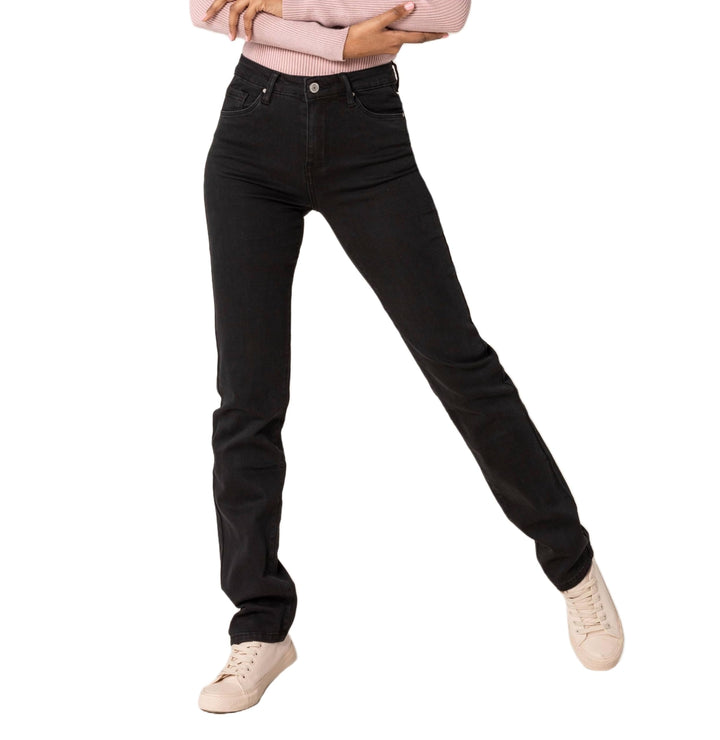 Nina Carter P209 Damen High Waist Tall Jeans Straight Leg Jeanshose mit geradem Beinschnitt Used-Loo