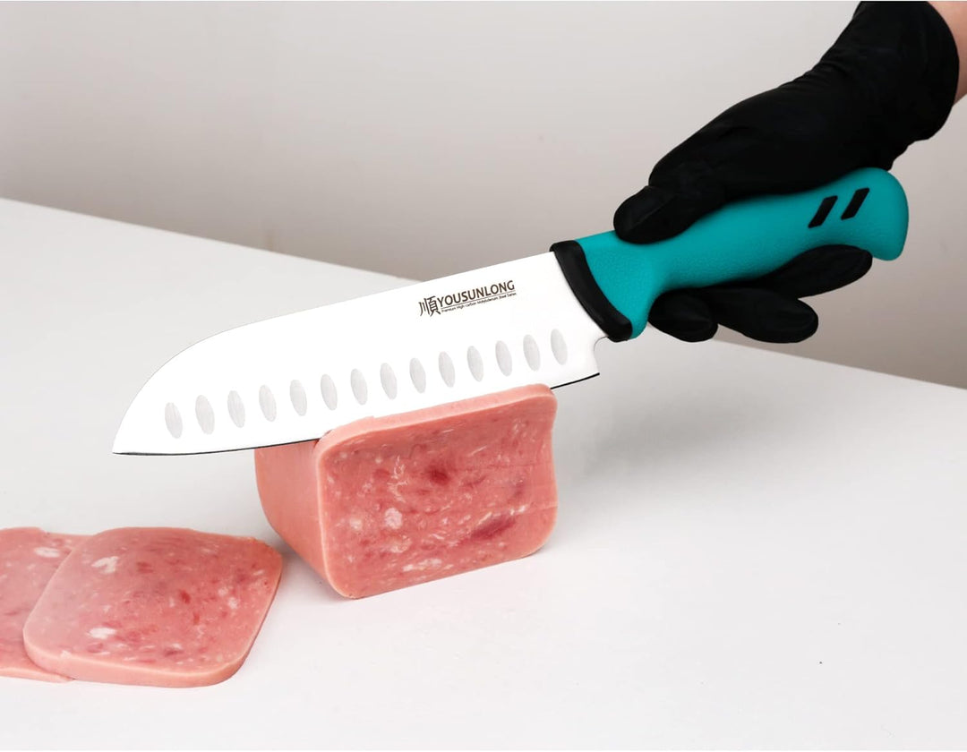 YOUSUNLONG Santoku-Messer - Klinge 177mm - Klinge aus hochwertigem Molybdänstahl - Metzger-Fleischve